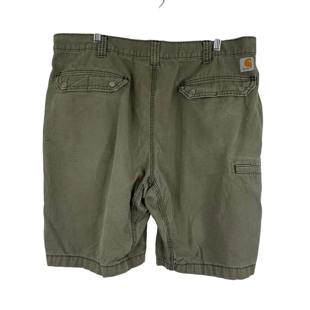 Carhartt Relaxed Fit Green Men's Cargo Work Shorts Ripstop Fabric Size 40